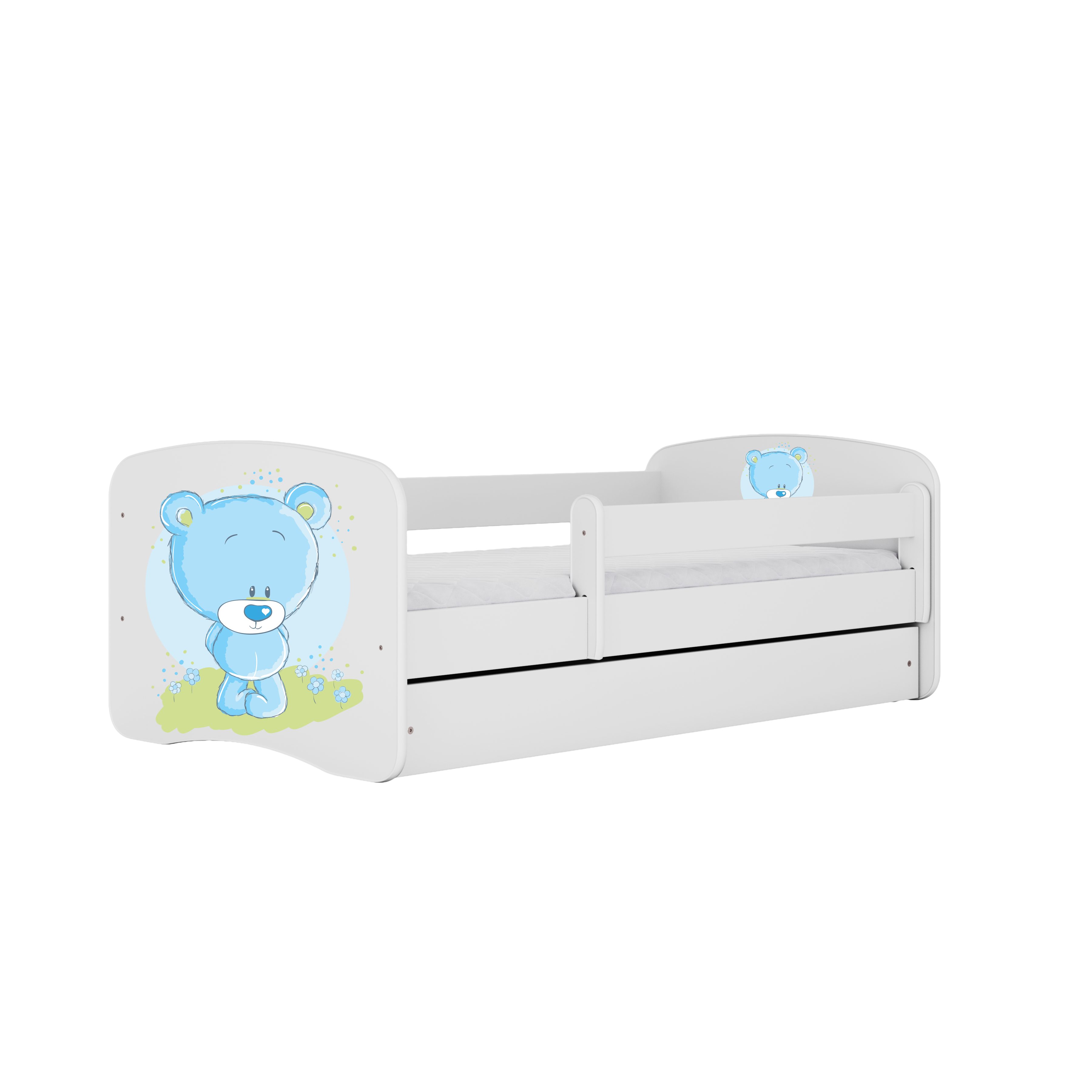 Raumhirsch Furniture Kinderbett 70x140, 80x160, 80x180 cm - Komplettset mit Matratze & Schublade (Bett für Mädchen, Einzelbett Kinder 2–12, mit Rausfallschutz & Lattenrost), verschiedene Farben & Designs