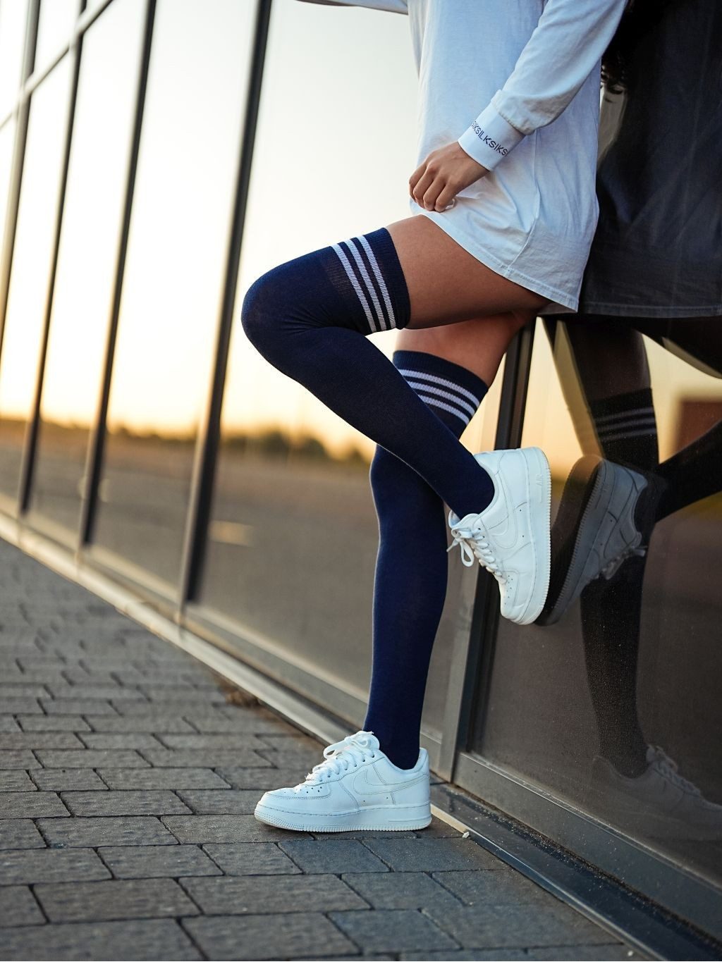 Lycille Overknees OVERKNEES MIT STREIFEN IN BÜNDCHEN (1 Paar bestehend aus zwei Socken)