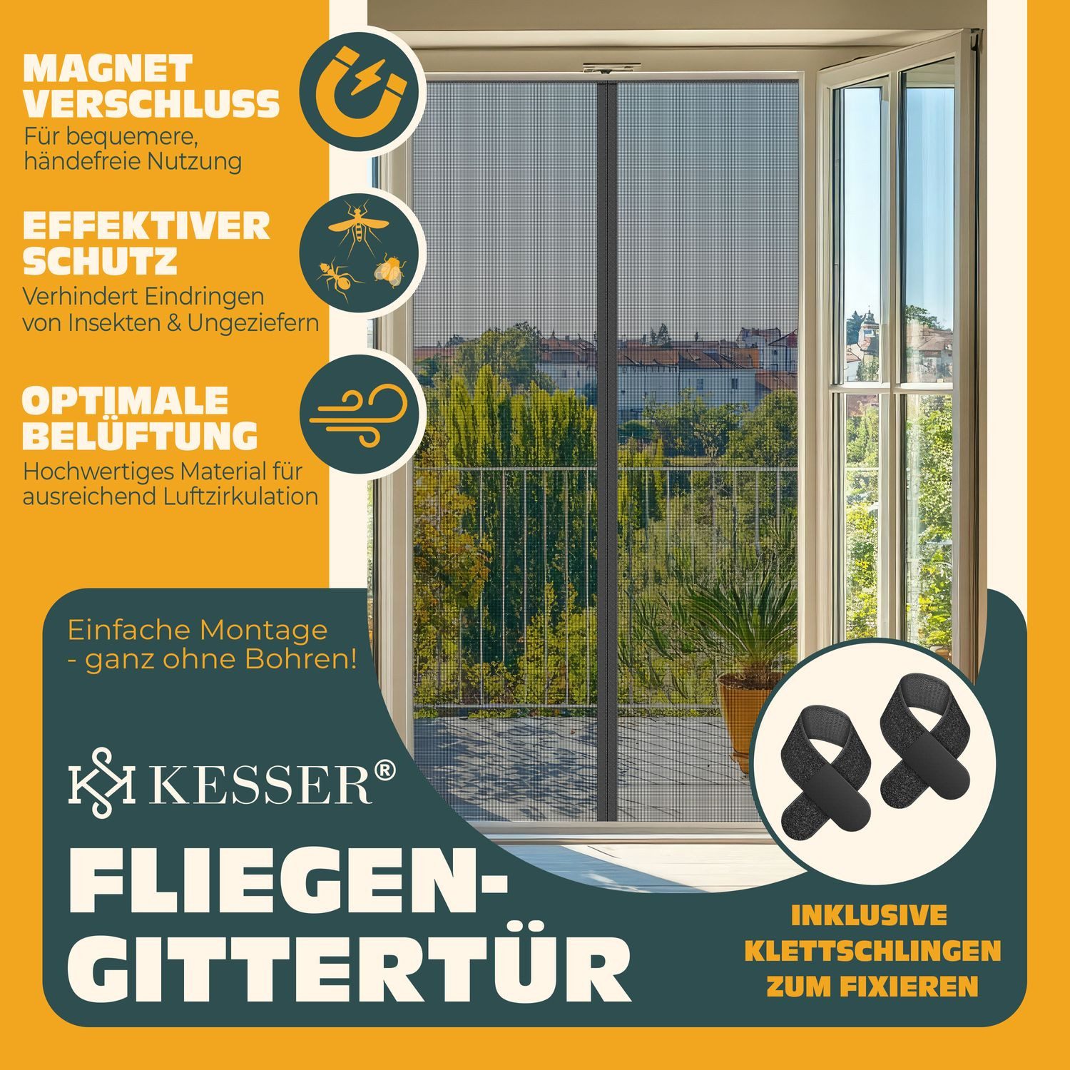 KESSER Insektenschutzplissee, Magnet Fliegengitter Tür Insektenschutz günstig online kaufen