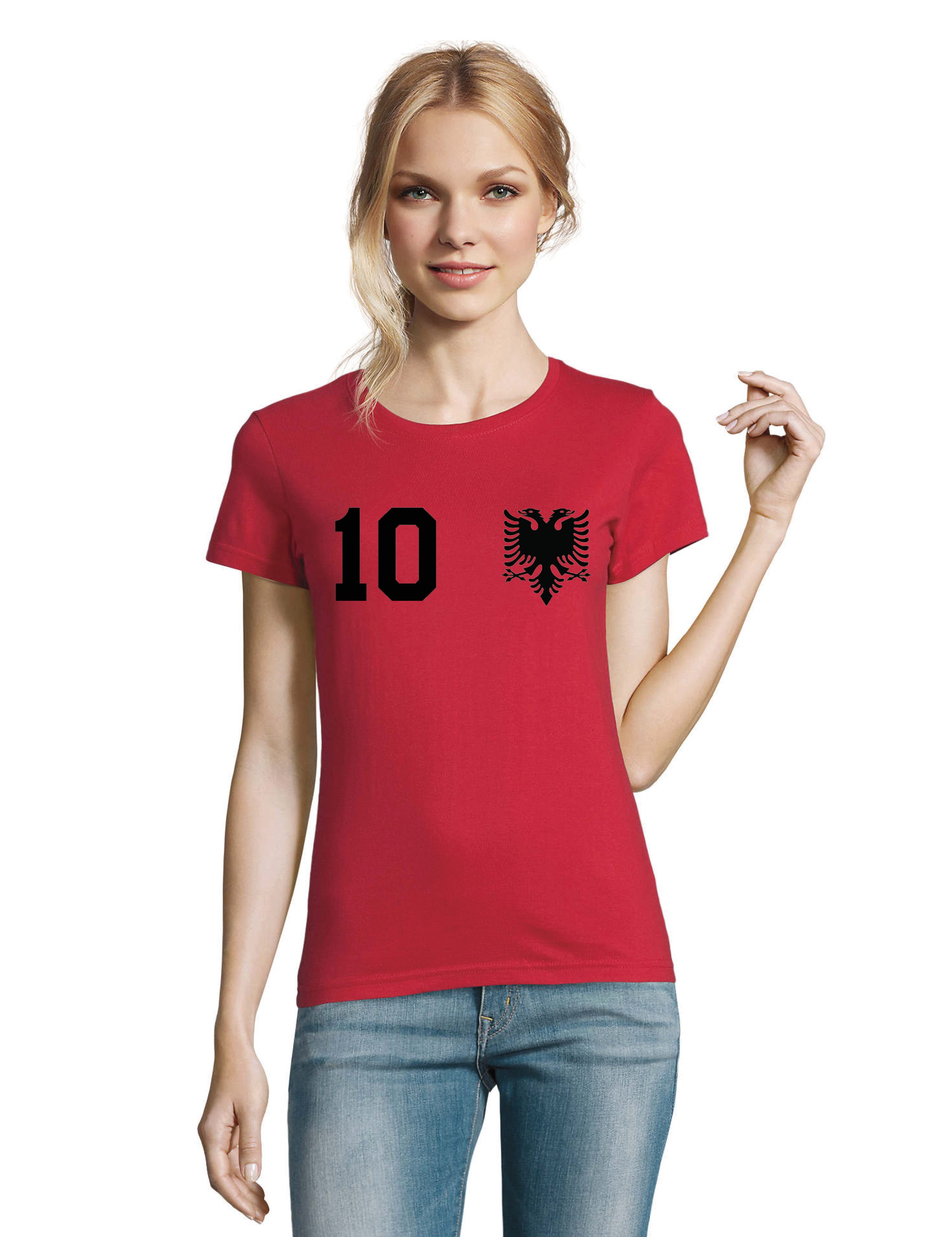 Youth Designz Print-Shirt "Albania" Damen T-Shirt mit Fußball Print Geschenk Statement Frauen mit stylischen Aufdruck für Frauen