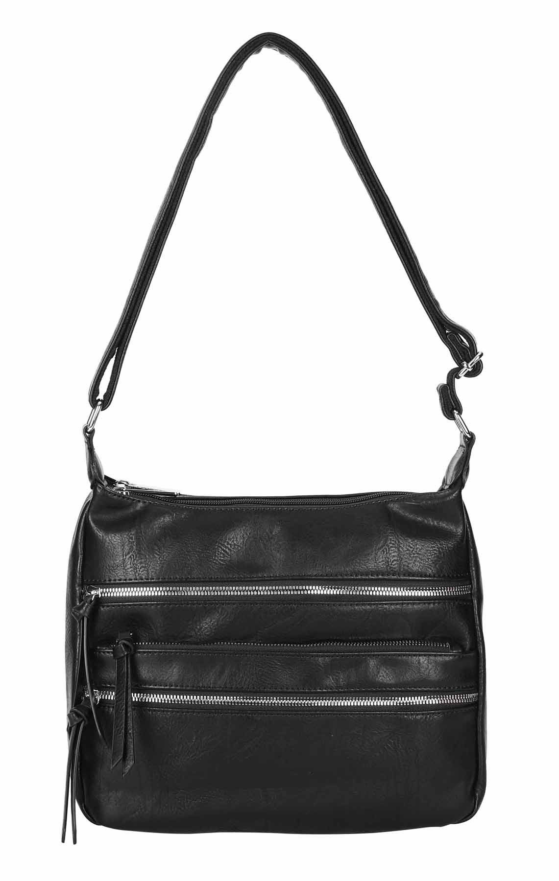 ITALYSHOP24 Schultertasche Damen Hand-Tasche XL Shopper Umhängetasche Cross body Over Hobo Bag, Henkeltasche für Reise Urlaub Sport, viele Fächer, langes Schultergurt