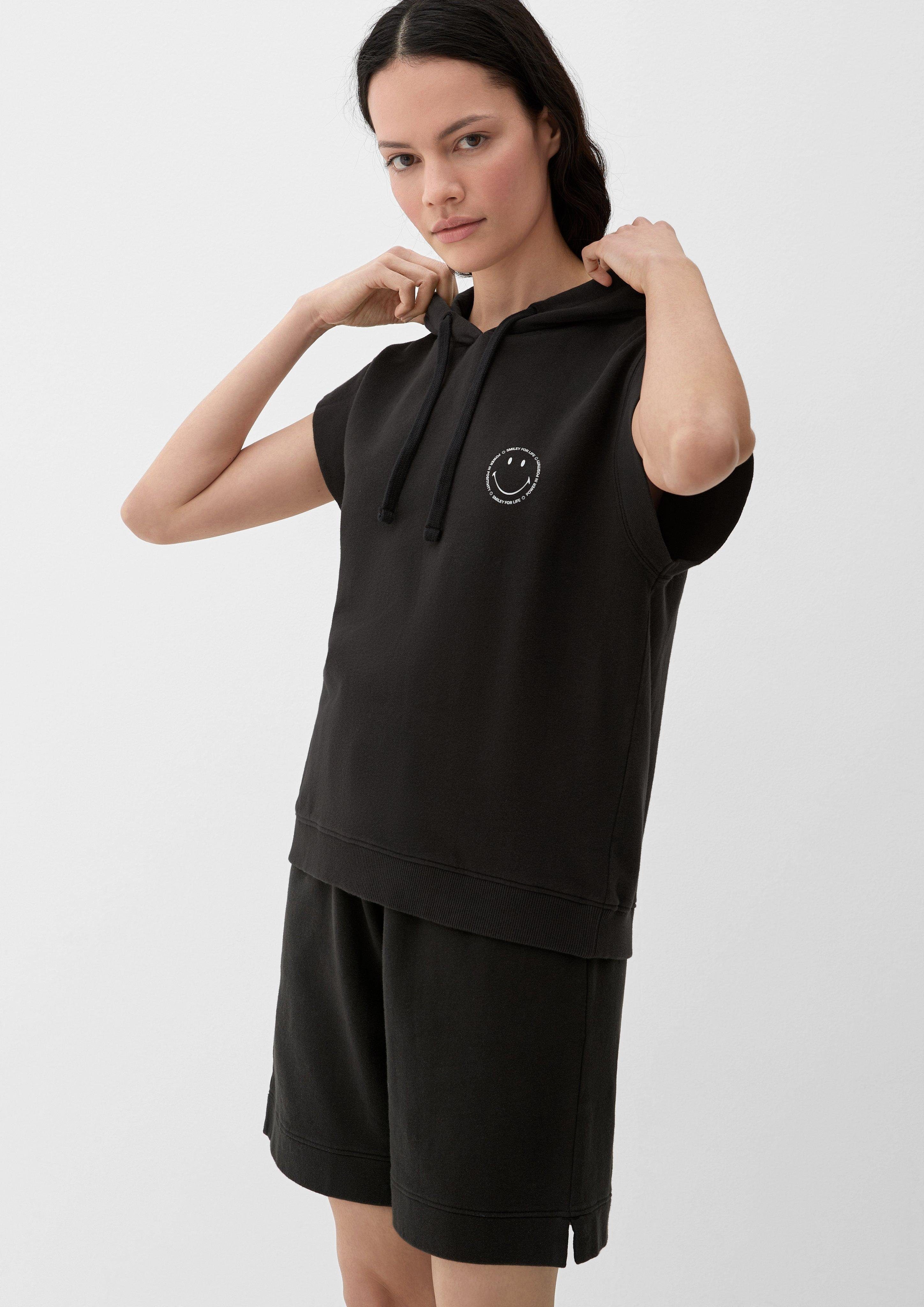 Kurzarm-Sweatshirt s.Oliver Smiley®-Print mit Kurzarmshirt