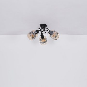etc-shop LED Deckenspot, Leuchtmittel nicht inklusive, Deckenleuchte Deckenlampe Spotrondell Lebensblume amber schwarz D 51,5