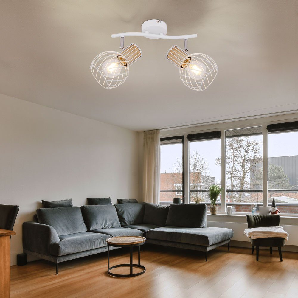 GLOBO LIGHTING Deckenspot, Leuchtmittel nicht inklusive, Vintage Deckenstrahler Deckenleuchte 2 flammig Spotleuchte Metall