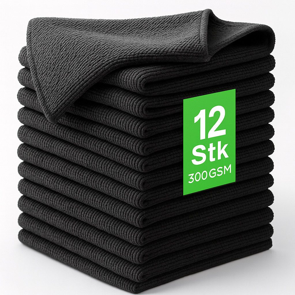 Kemes Putztücher Mikrofaser Putzlappen Küchentuch Haushaltstuch Mikrofasertuch (30x30 cm, Set, 12-tlg., 12 Stück)