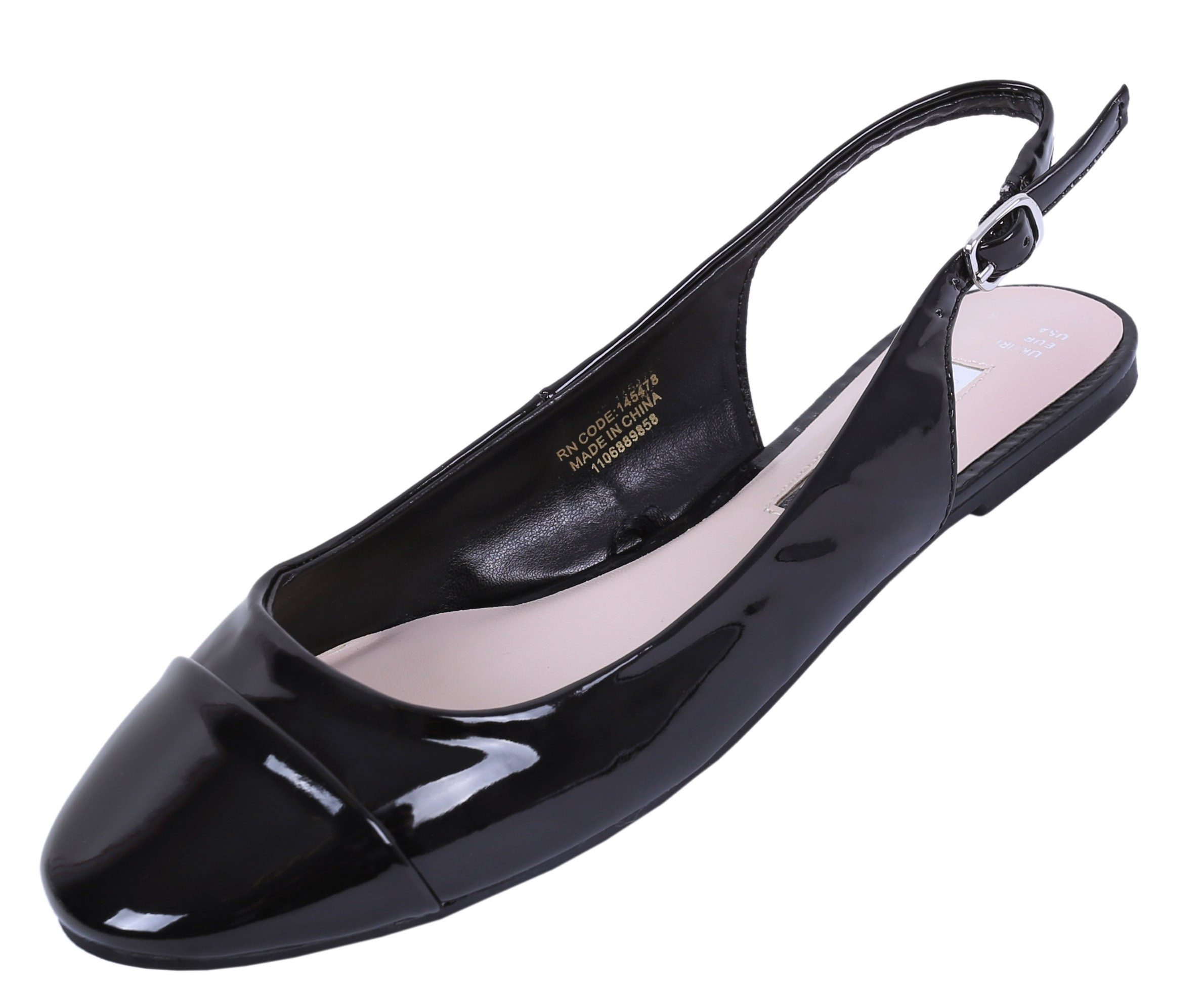 Sarcia.eu Schwarze Ballerinas mit Verschluss und offener Ferse 38 EU Ballerina