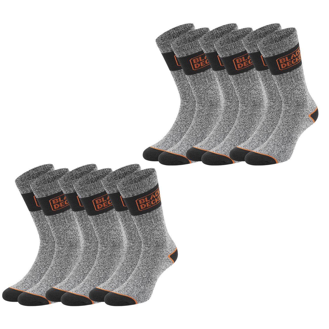 6 Paar Grey Chiné