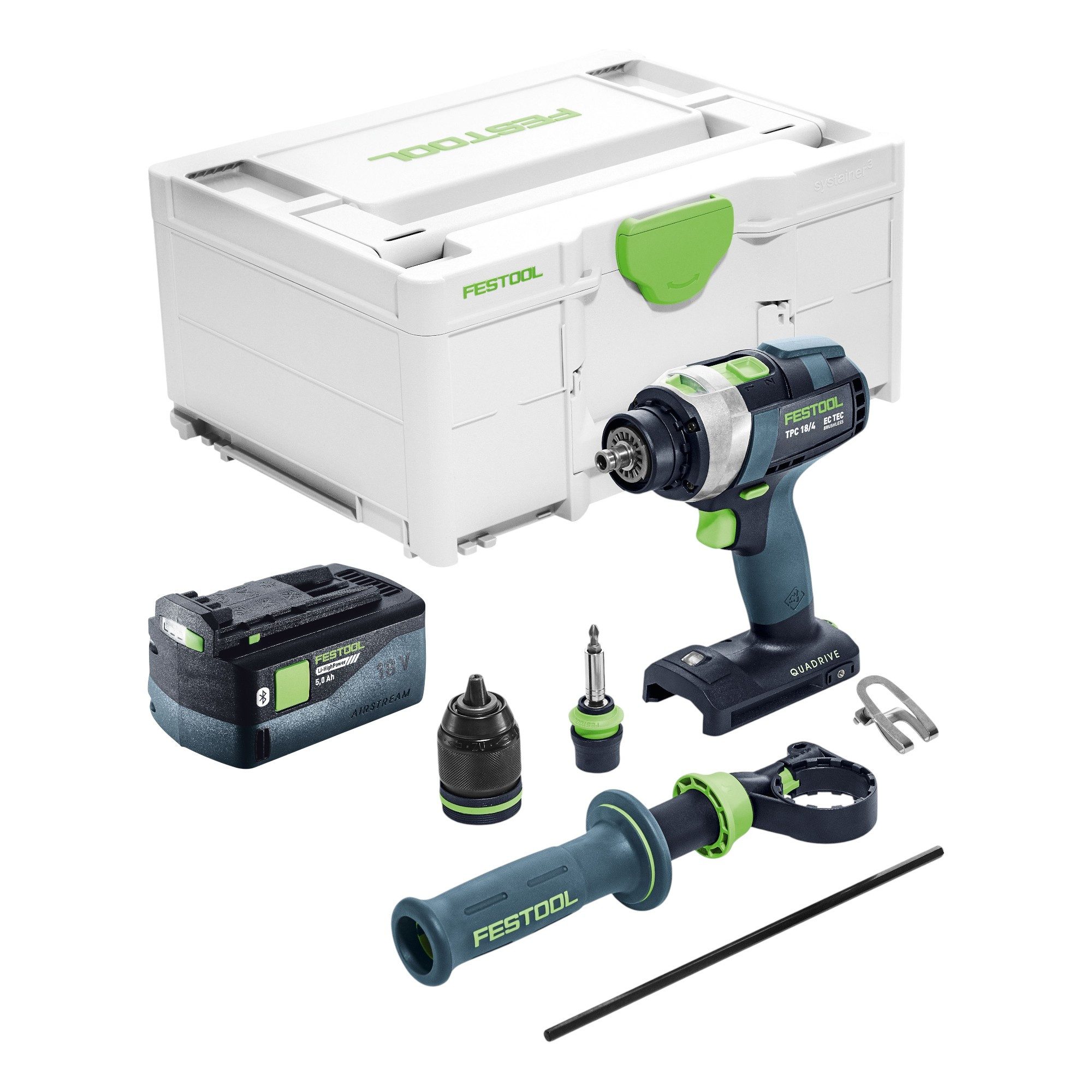 FESTOOL Akku-Schlagbohrschrauber TPC 18/4-Basic Akku Schlagbohrschrauber 18 V 75 Nm Brushless + 1x