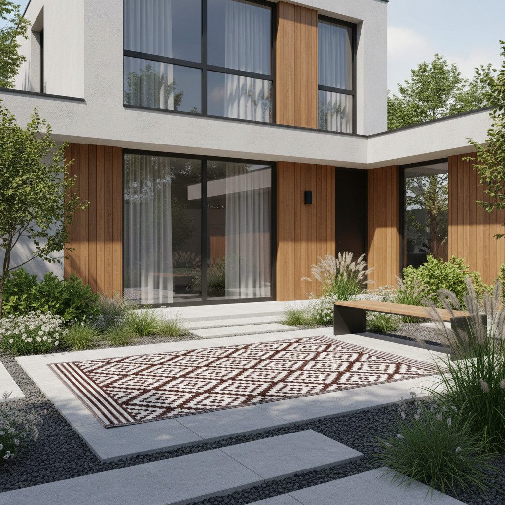 Jet-Line Outdoorteppich Garten Teppich Outdoor Kunststoffteppich AUSTIN br