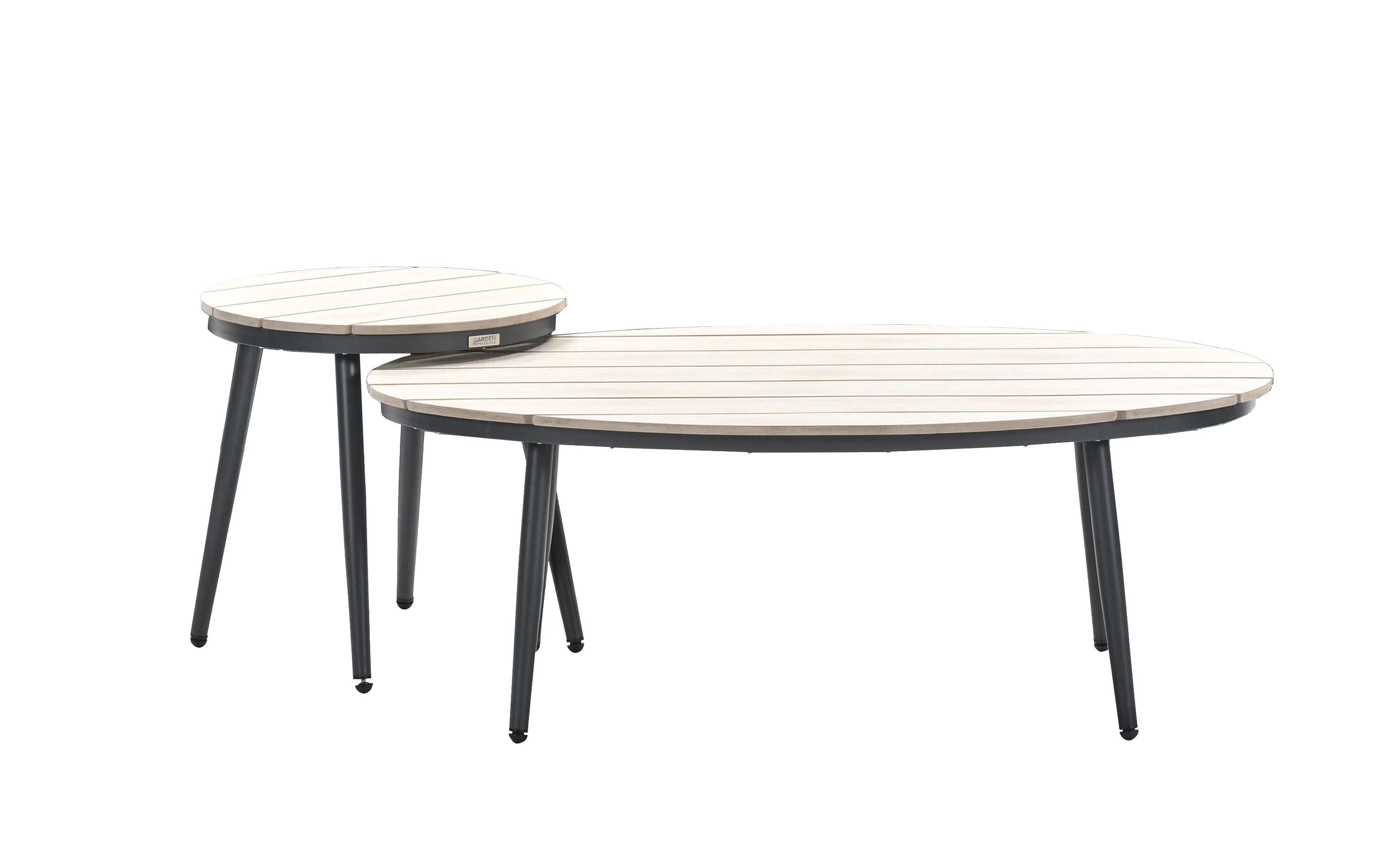 Garden Impressions Gartentisch Loungetisch Set Beistelltisch Kaffeetisch Margriet wetterfest Nonwood (Spar-Set, 2-St., 2er Set), pflegeleicht wetterfest stabil