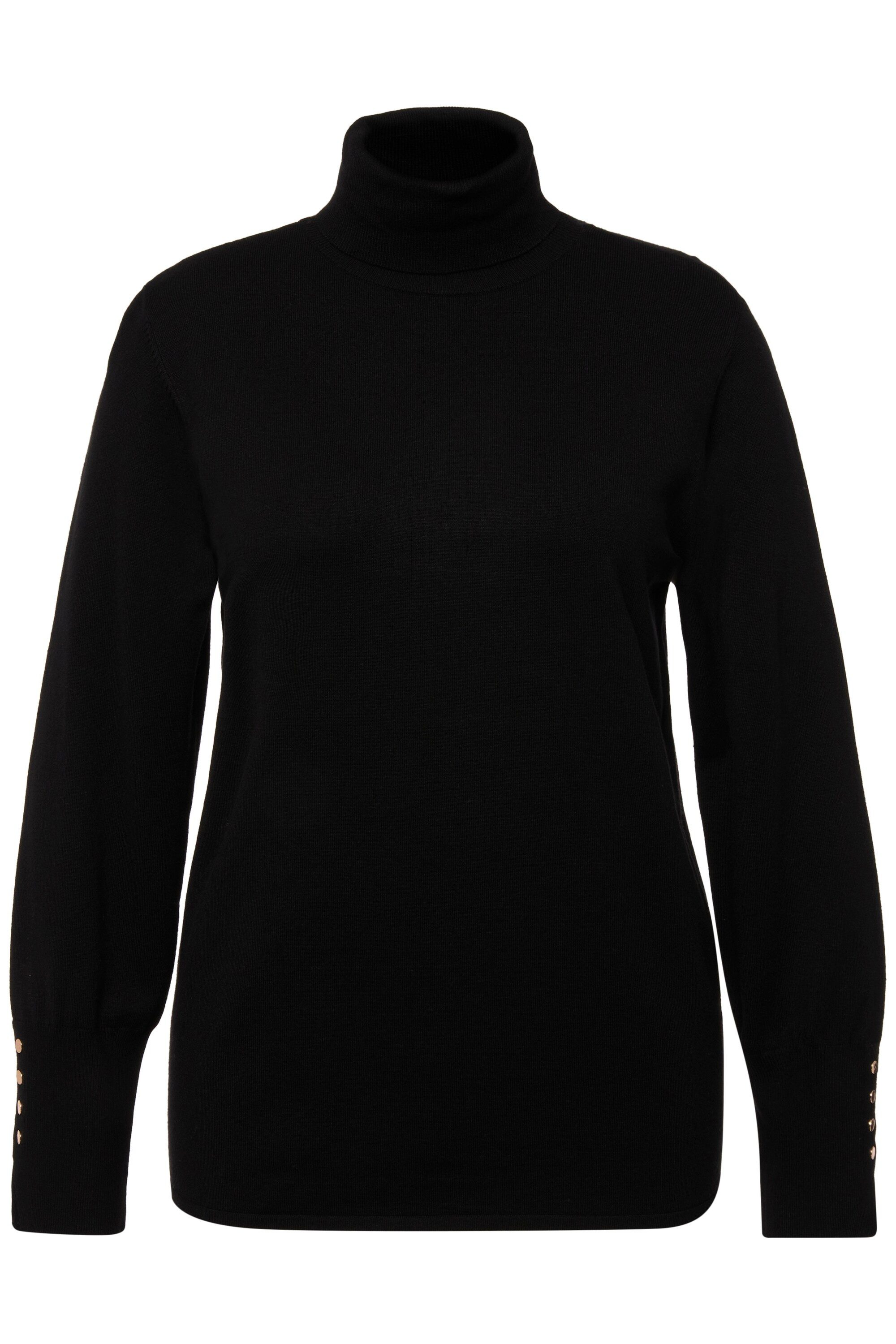 Rollkragenpullover Pullover Rollkragen Zierknöpfe Langarm