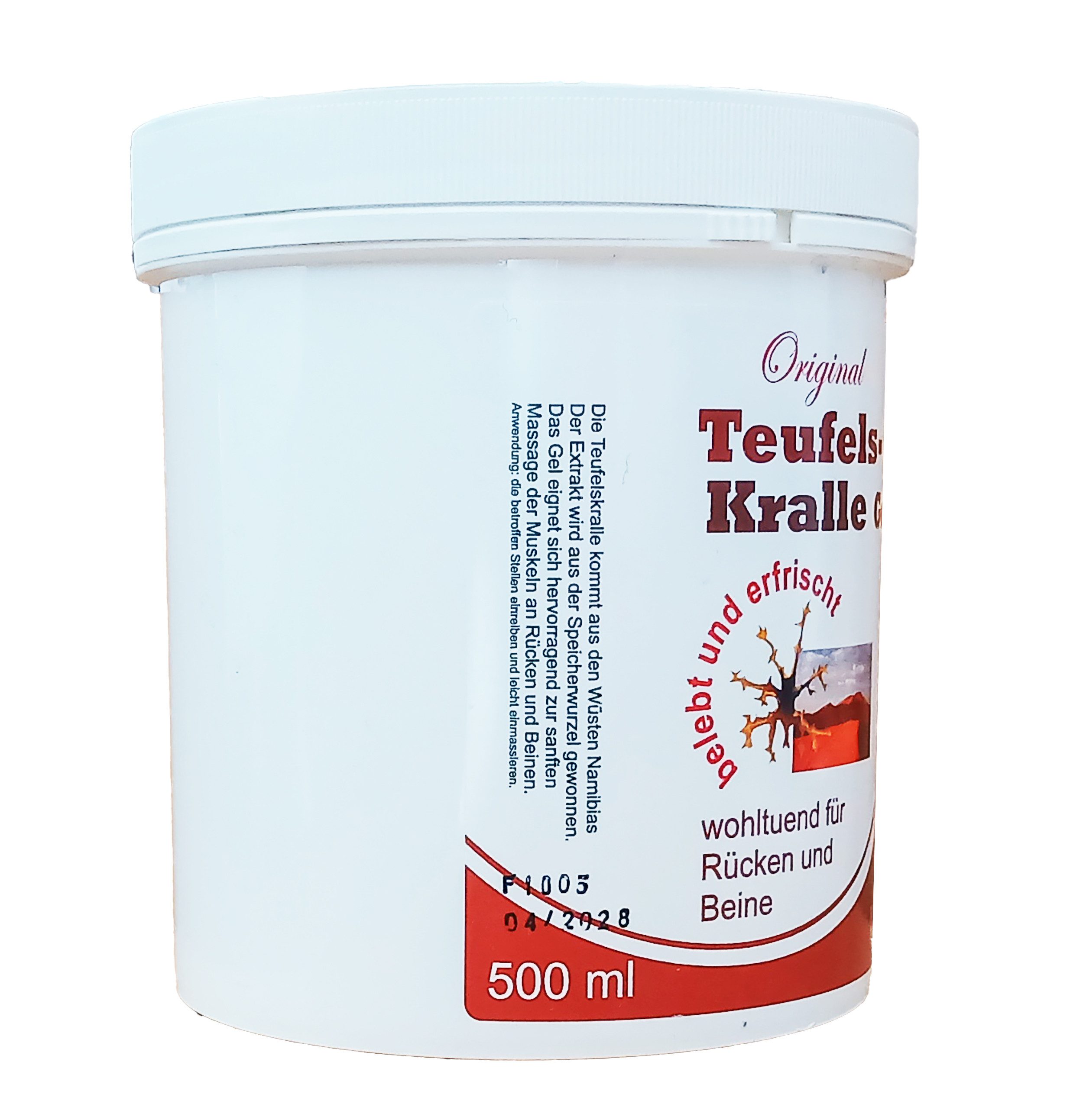 Naturhof Körpercreme TEUFELSKRALLEN GEL 500ml erfrischt wohltuend für Rücken Beine 01, Massage Massagegel Körperpflege Pflege Creme