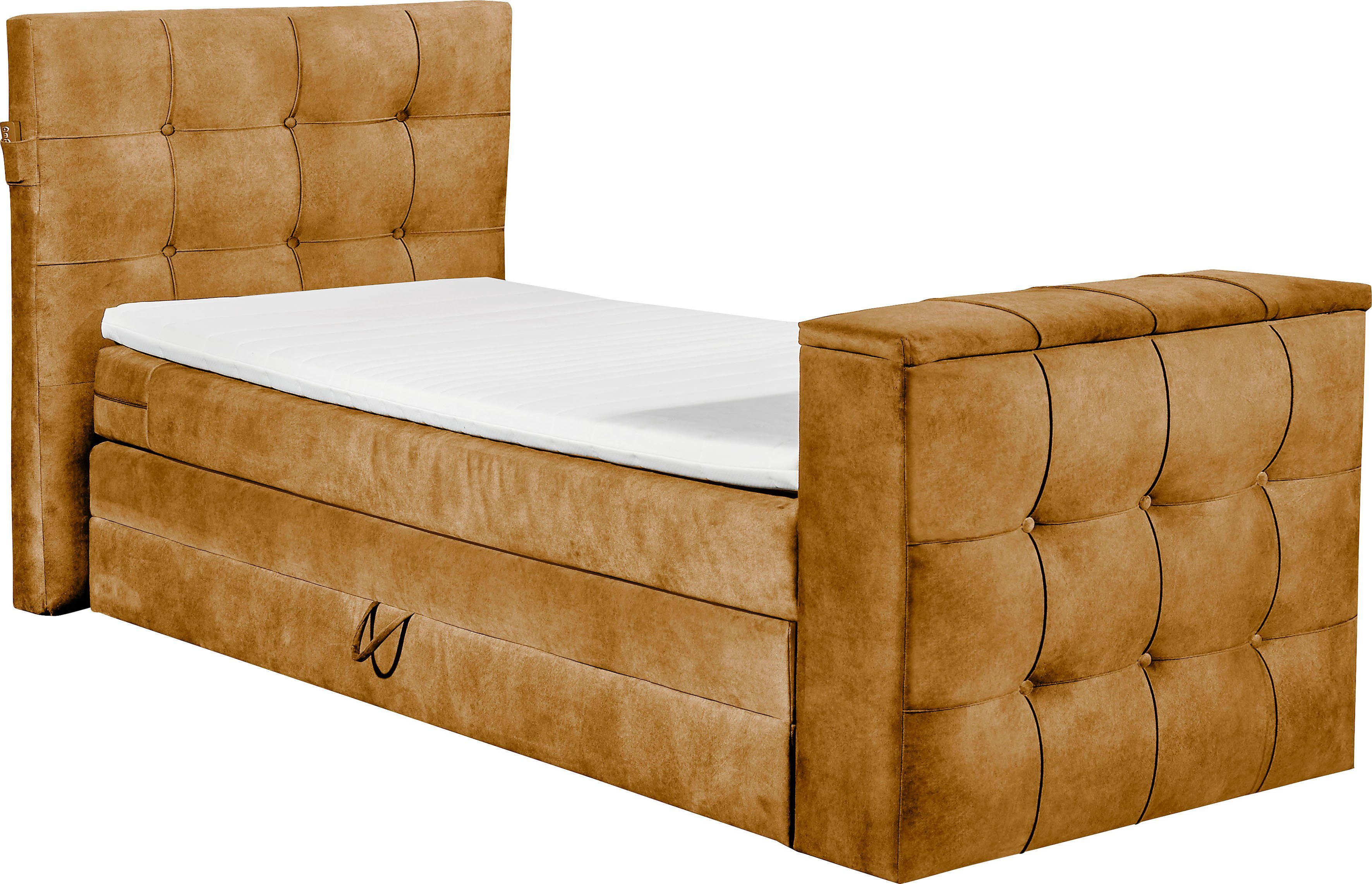 set one by Musterring Boxspringbett Richmond, versenkbarer TV- Halterung mit Fernbedienung