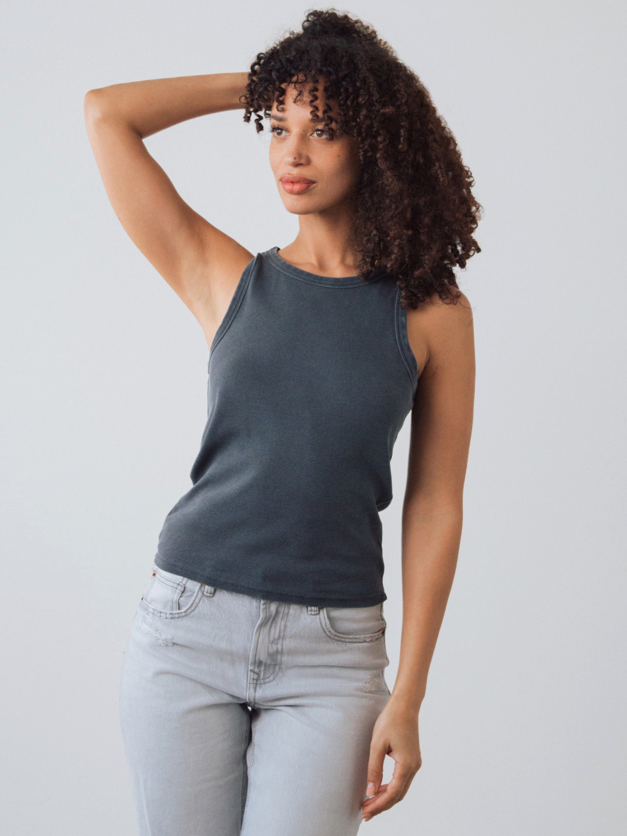 HONEST BASICS Tanktop Geripptes Racer-Top aus Bio- und recycelter Baumwolle – Bild 2 von 4