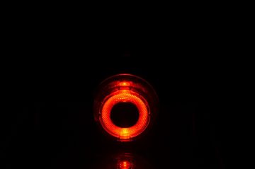 SachsenRAD Fahrrad-Rücklicht LED-Rücklicht Red Circle, 6 Modi, leichter An- und Abbau, Abstrahlwinkel 220°