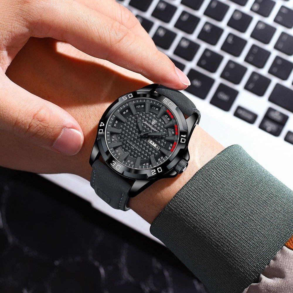 POEDAGAR Quarzuhr Poedagar 895 Herrenuhr – Stilvoll und sportlich, Lederarmband 6 Farben