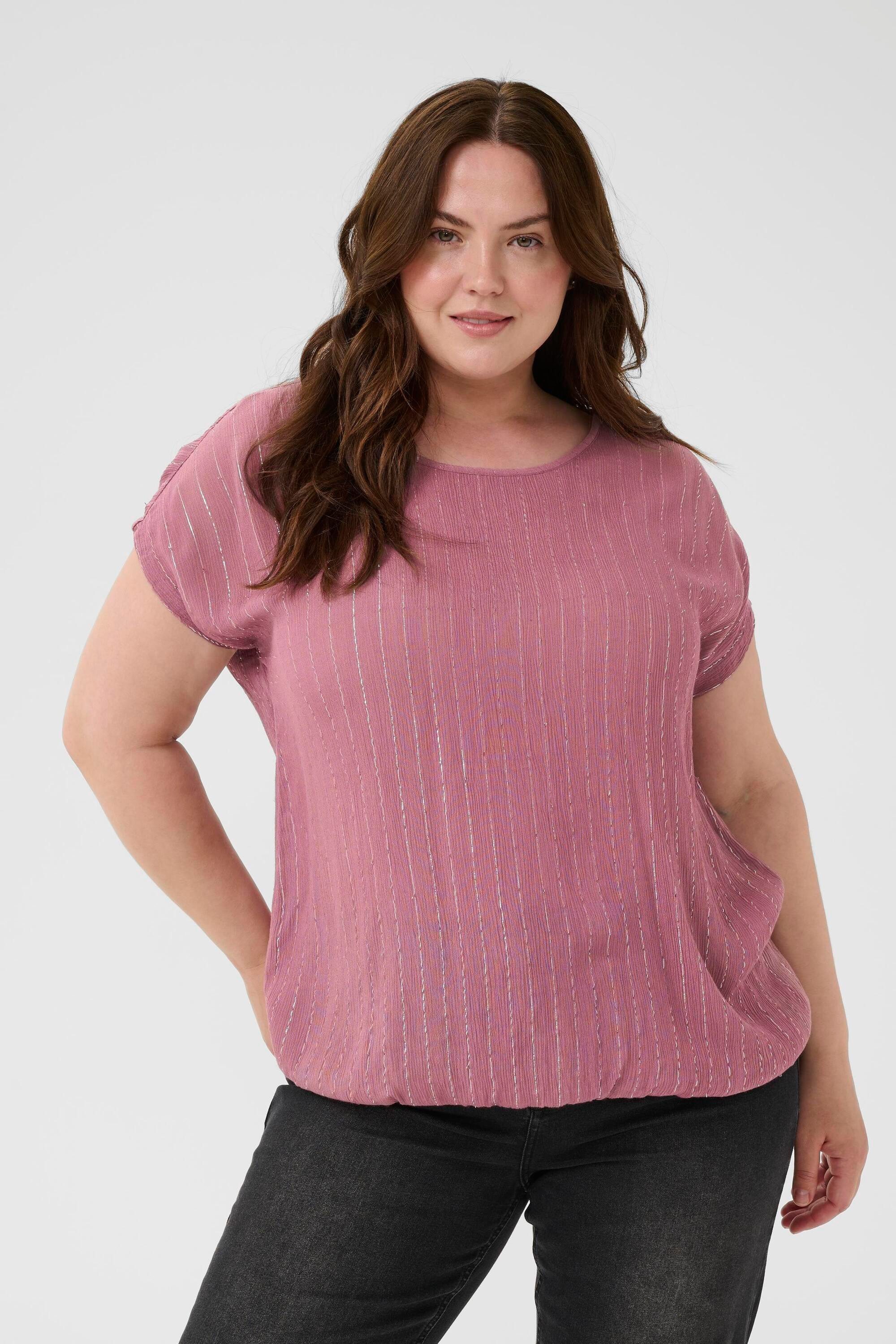 KAFFE Curve Kurzarmbluse Kurzarm-Bluse KClio Große Größen