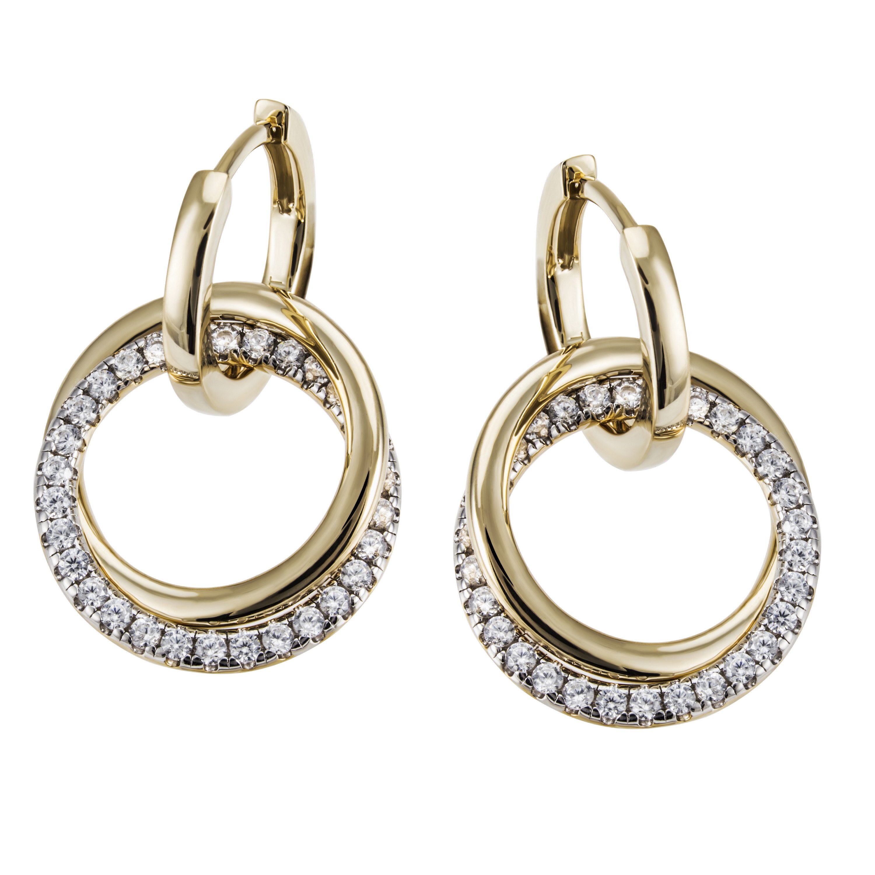 Paar Creolen Schmuck Geschenk Silber 925 Ohrschmuck Ohrringe Bicolor