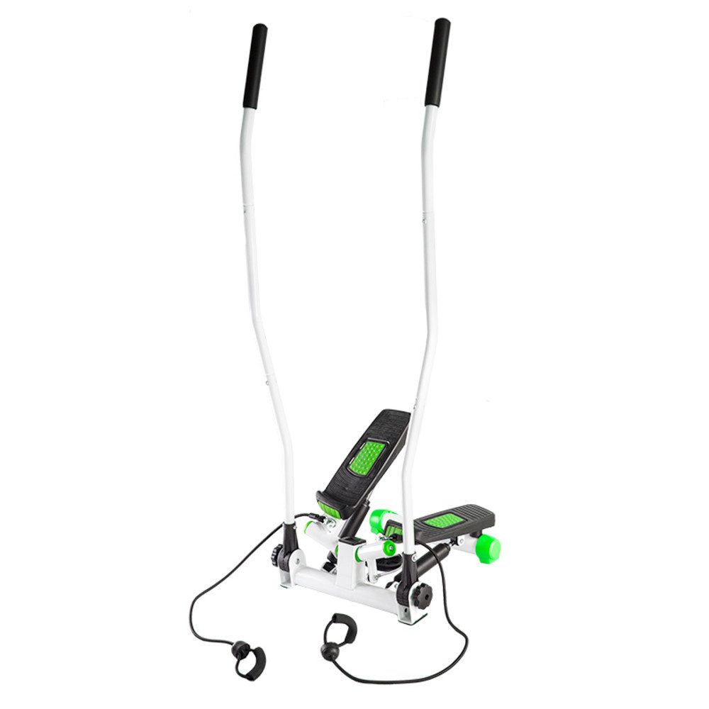 HMS Mini-Stepper S3085 Side-Stepper Cardiogerät (1-tlg., bewegliche Hebelarme), Bewegliche Arme und Expander binden Oberkörpermuskulatur aktiv ein