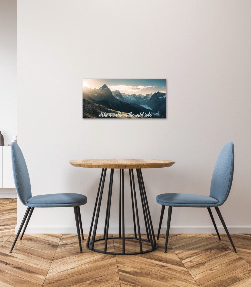 Bönninghoff Leinwandbild, Berge, Berge & Alpenbilder, Bilder vom Sonnenuntergang & -aufgang, Landschaft, Landschaften, Natur, Sonnenaufgang, Sonnenaufgang & -untergang, Sprüche, Sprüche & Texte (1 St)