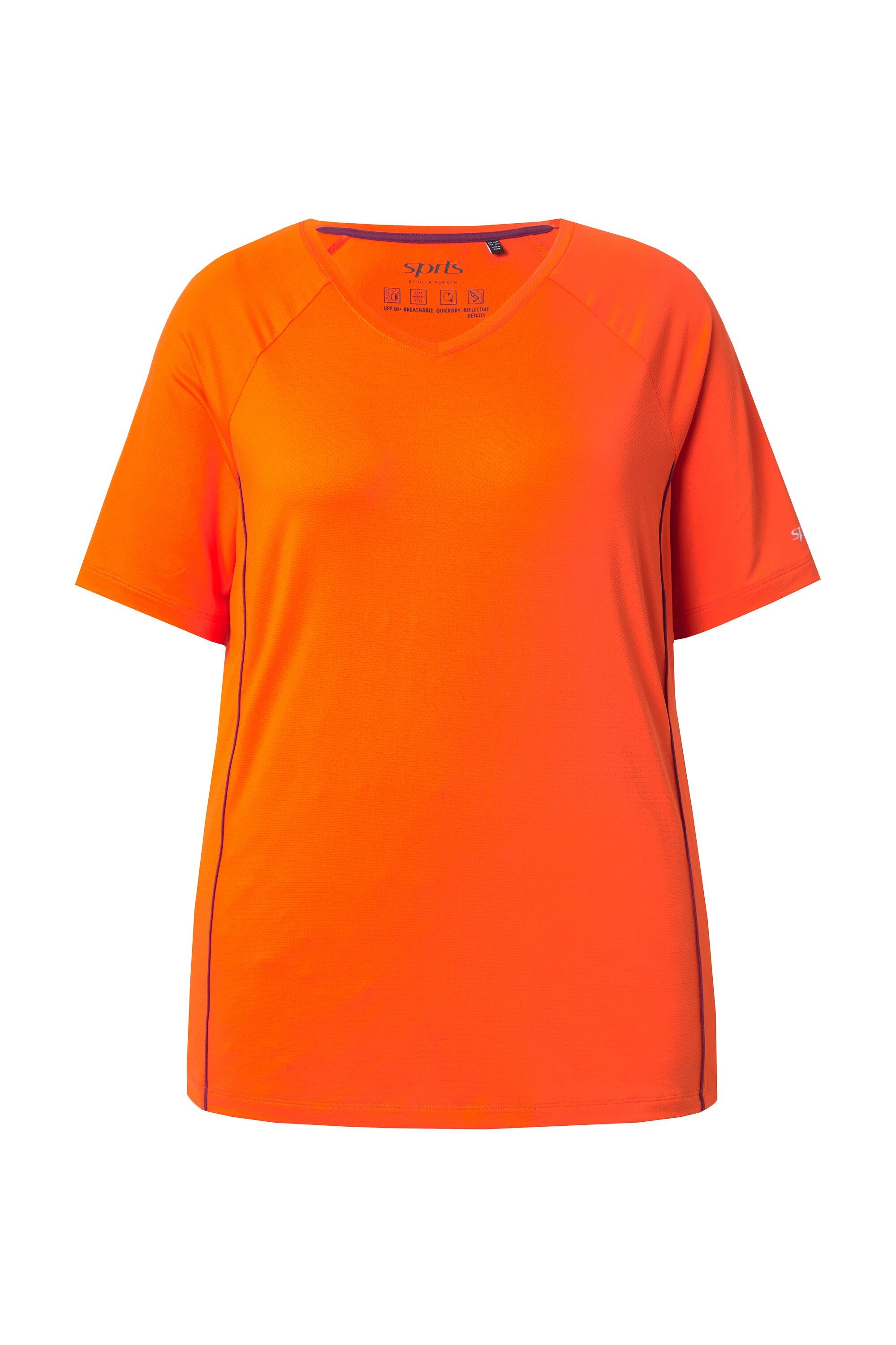 Ulla Popken T-Shirt T-Shirt UV-Schutz 50+ V-Ausschnitt Halbarm günstig online kaufen