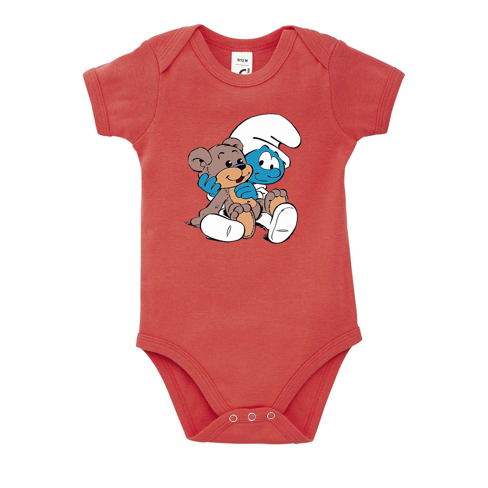 Blondie & Brownie Strampler Kinder Baby Babyschlumpf Schlümpfe Serie Teddybär Teddy Bär Schlumpf Baby Strampler Schlumpf Motiv Baumwolle Regular Fit Unisex Body