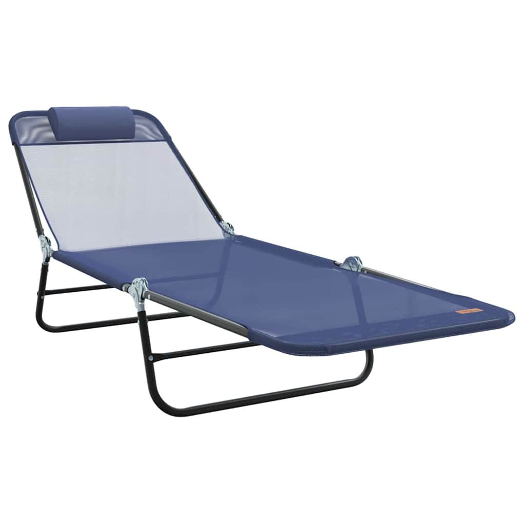 vidaXL Gartenliege Klappbare Sonnenliege Marineblau 182 günstig online kaufen