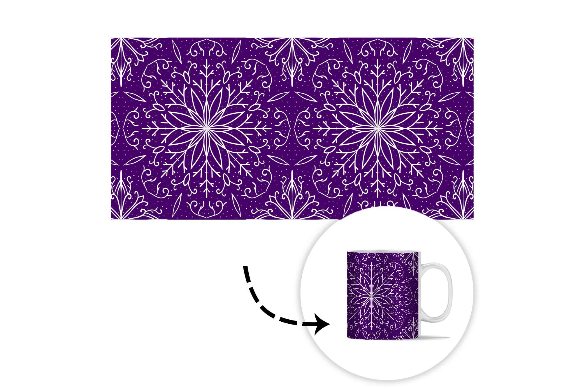 Weihnachten Kaffeetassen, Geschenk - Schnee, Muster MuchoWow Becher, Keramik, - Teetasse, Tasse Teetasse,