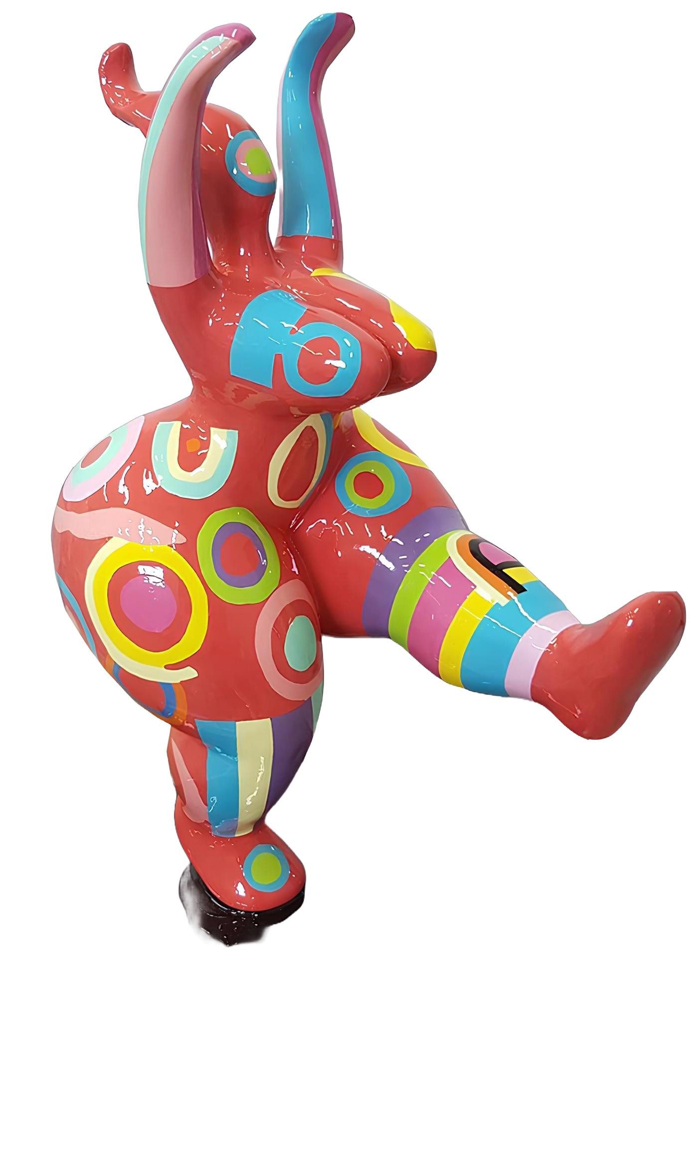 Xlmoebel Dekofigur Handbemalte abstrakte Skulptur in bunten Farben für modernes Wohnen (Skulptur P143B-50 cm), Hergestellt in Europa