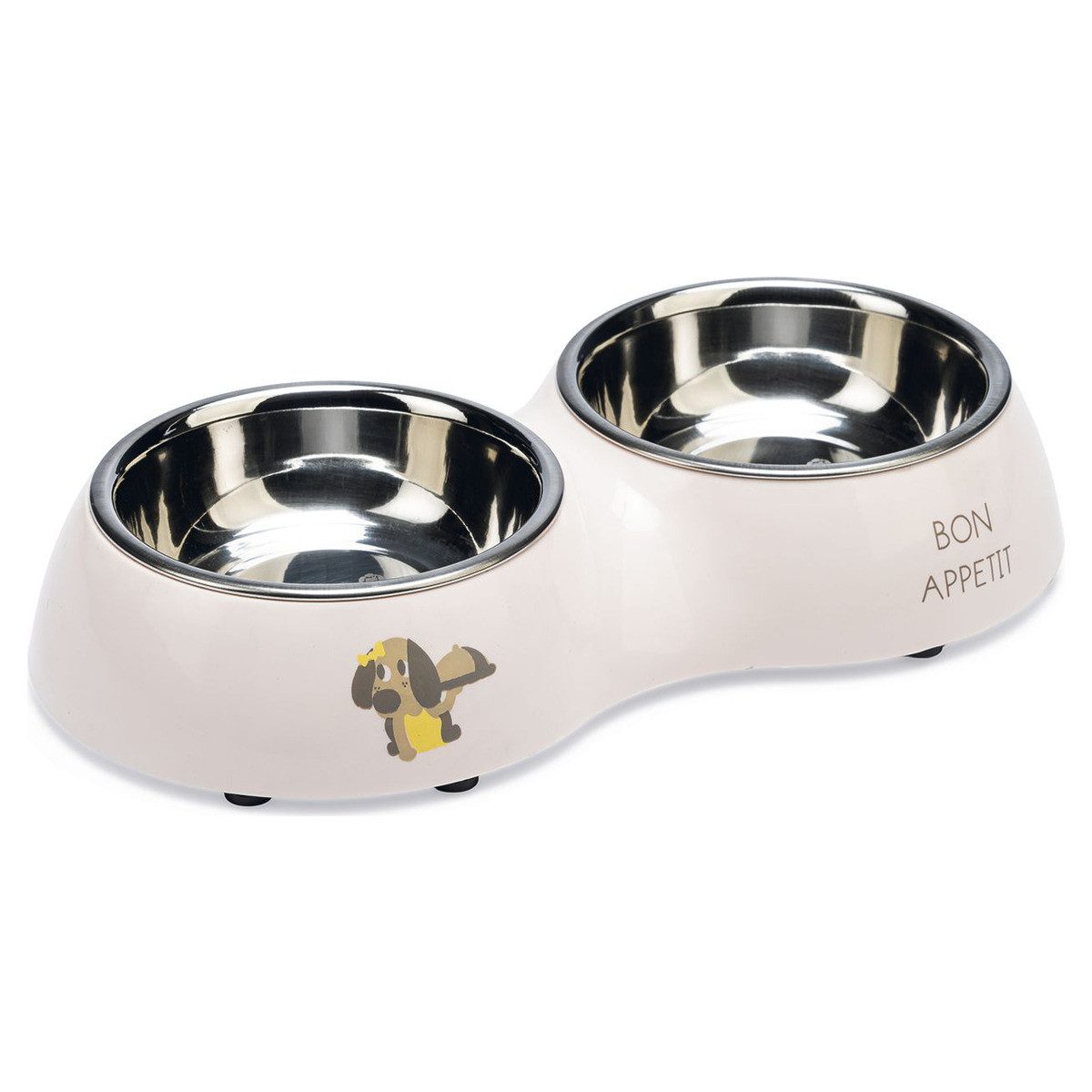 Beeztees Napf-Set Puppy Droppy Dinner Set Kunststoff/Edelstahl rosa