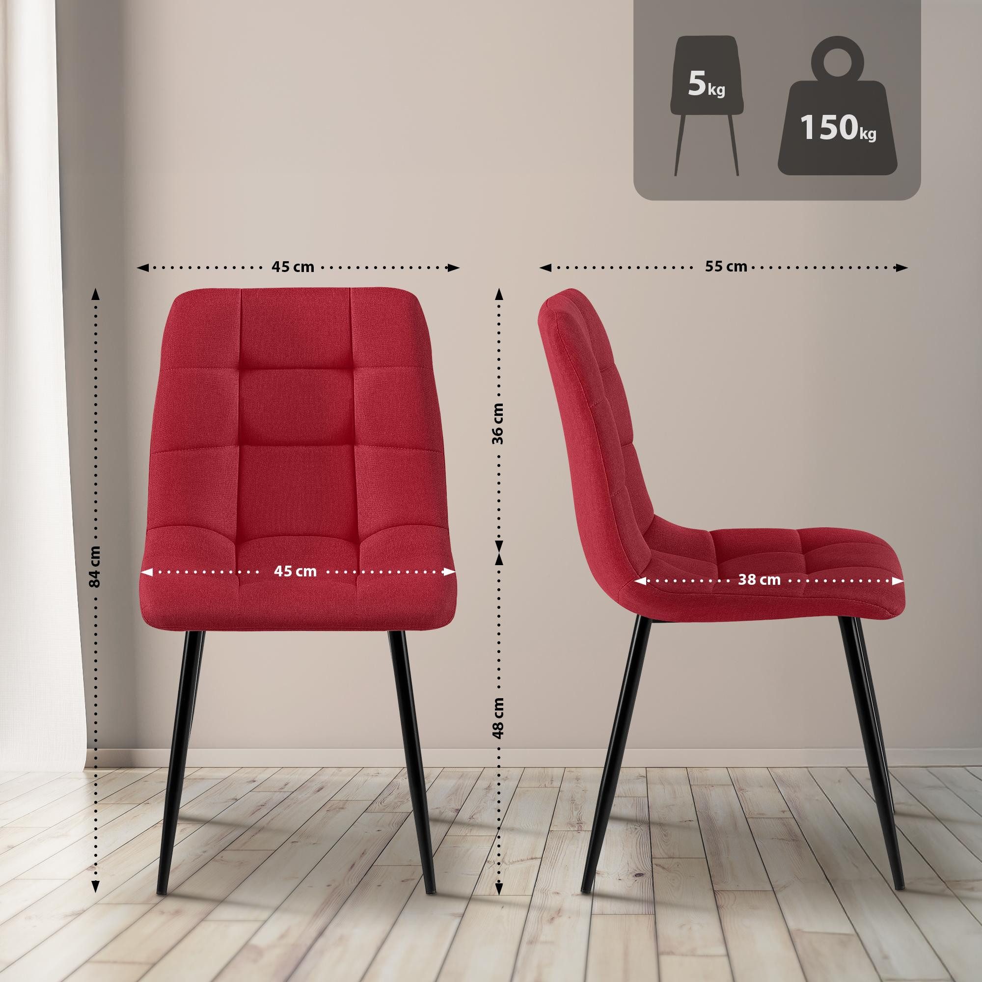 CLP Esszimmerstuhl Antibes Stoff (4er Set), günstig online kaufen