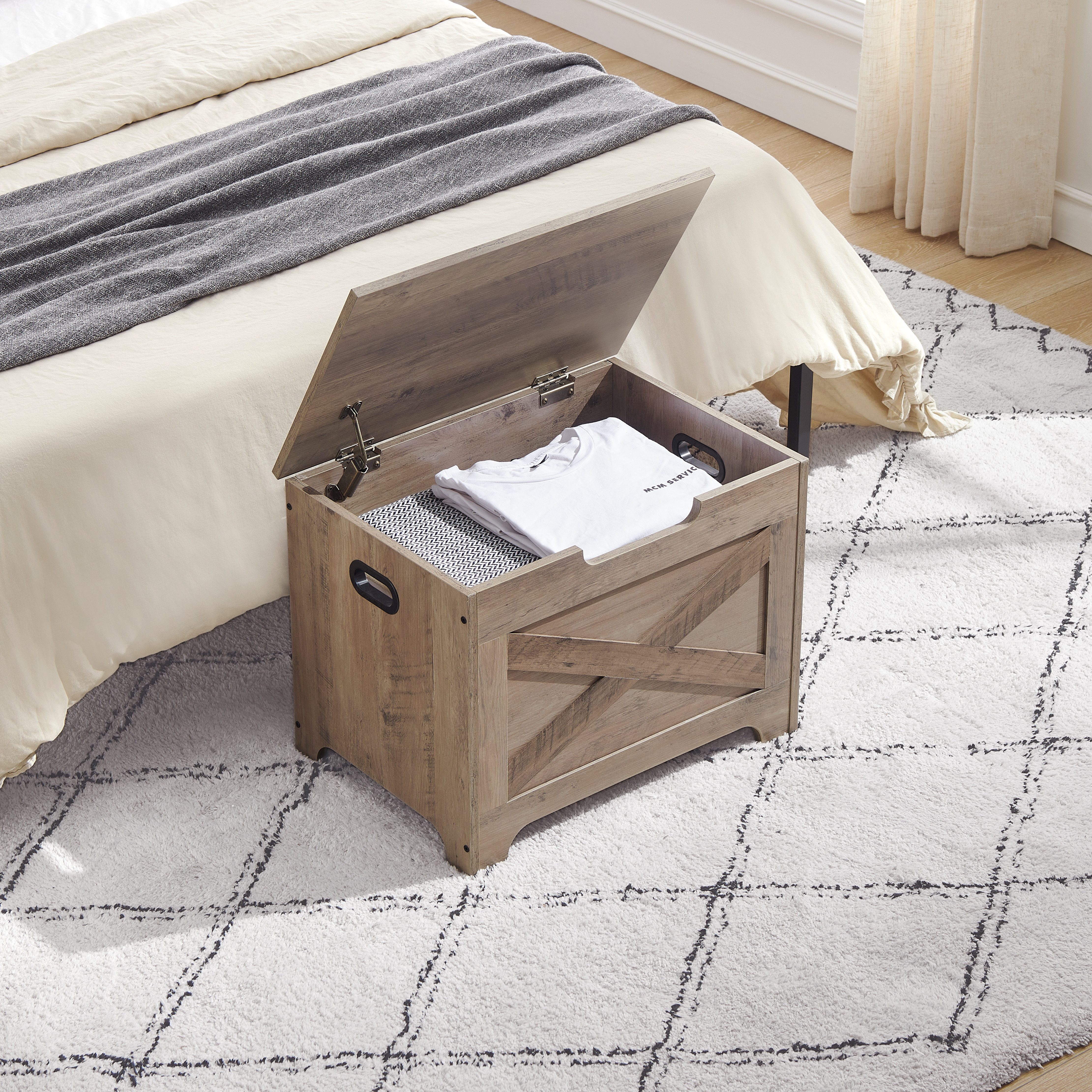GarveeMore Sitzhocker Sitzbank mit Stauraum Sitzruhe 60 * 40 * 46cm – Bild 5 von 5