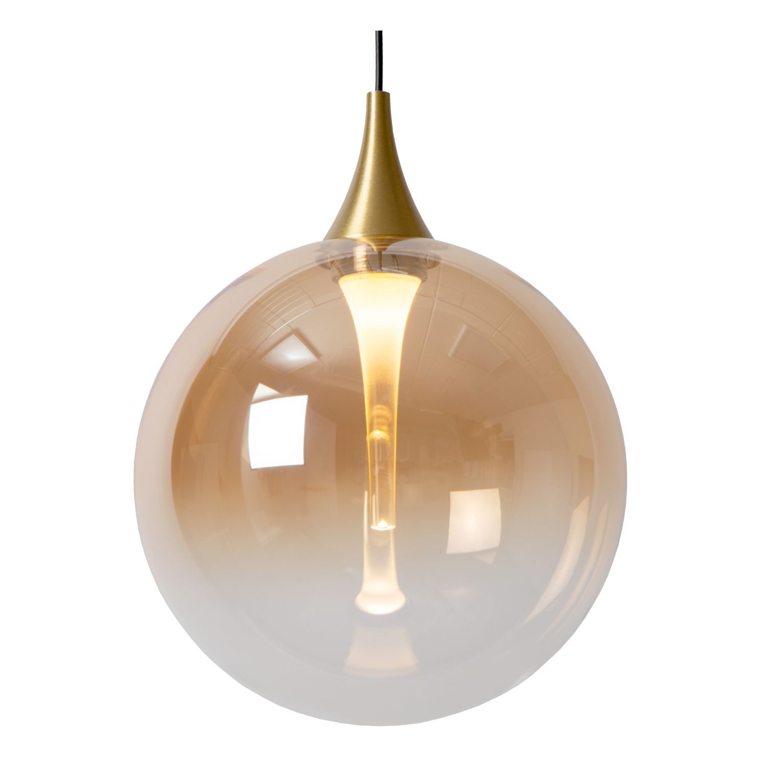 Licht-Erlebnisse Pendelleuchte WERIN, LED fest integriert, Warmweiß, LED Rauchglas Metall warmweiß 2700 K 280 lm H: max. 326 cm Modern