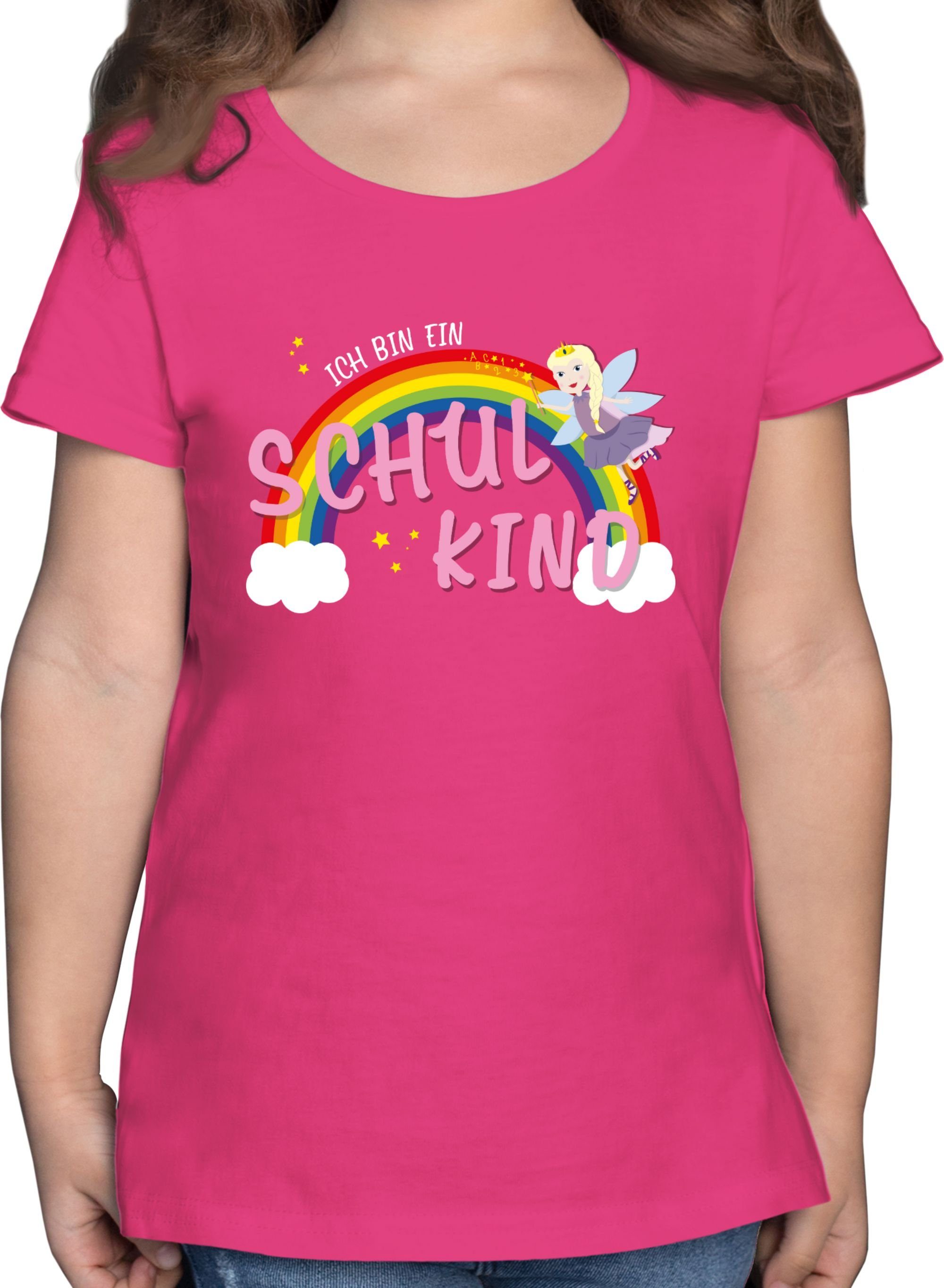 Shirtracer T-Shirt Schulkind Feen Prinzessin rosa Einschulung Mädchen