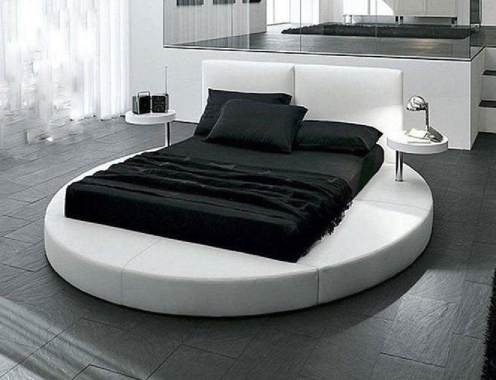 Xlmoebel Rundbett Rundes Polsterbett mit modernem Design und hochwertigem Textilbezug (Bett, Bett B038), Hergestellt in Europa
