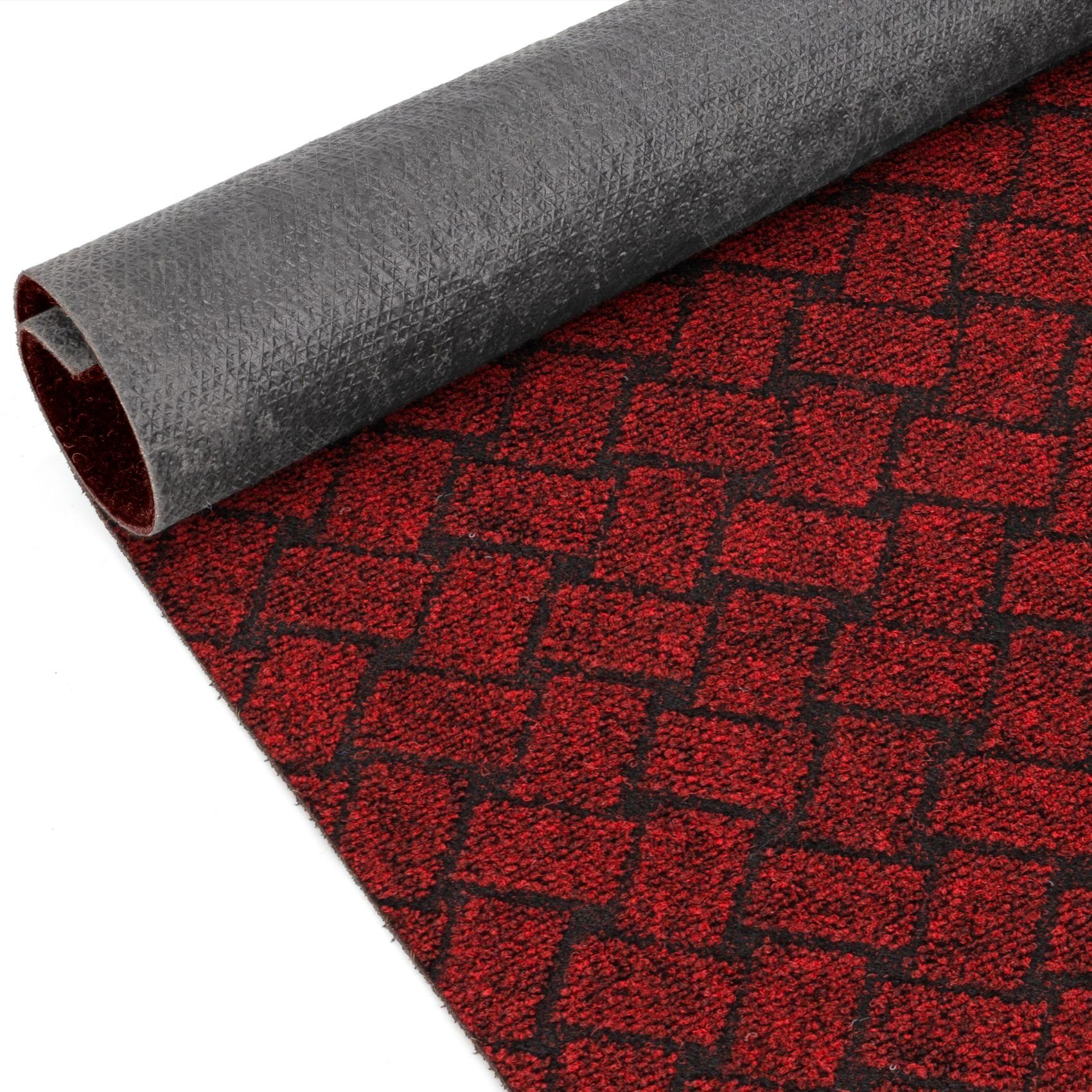 mm, Rechteckig, Fußmatte Textil 6 Vorleger Textil Höhe: Rot Läufer Flurläufer Läufer Melbourne Pflasterstein, ANRO,