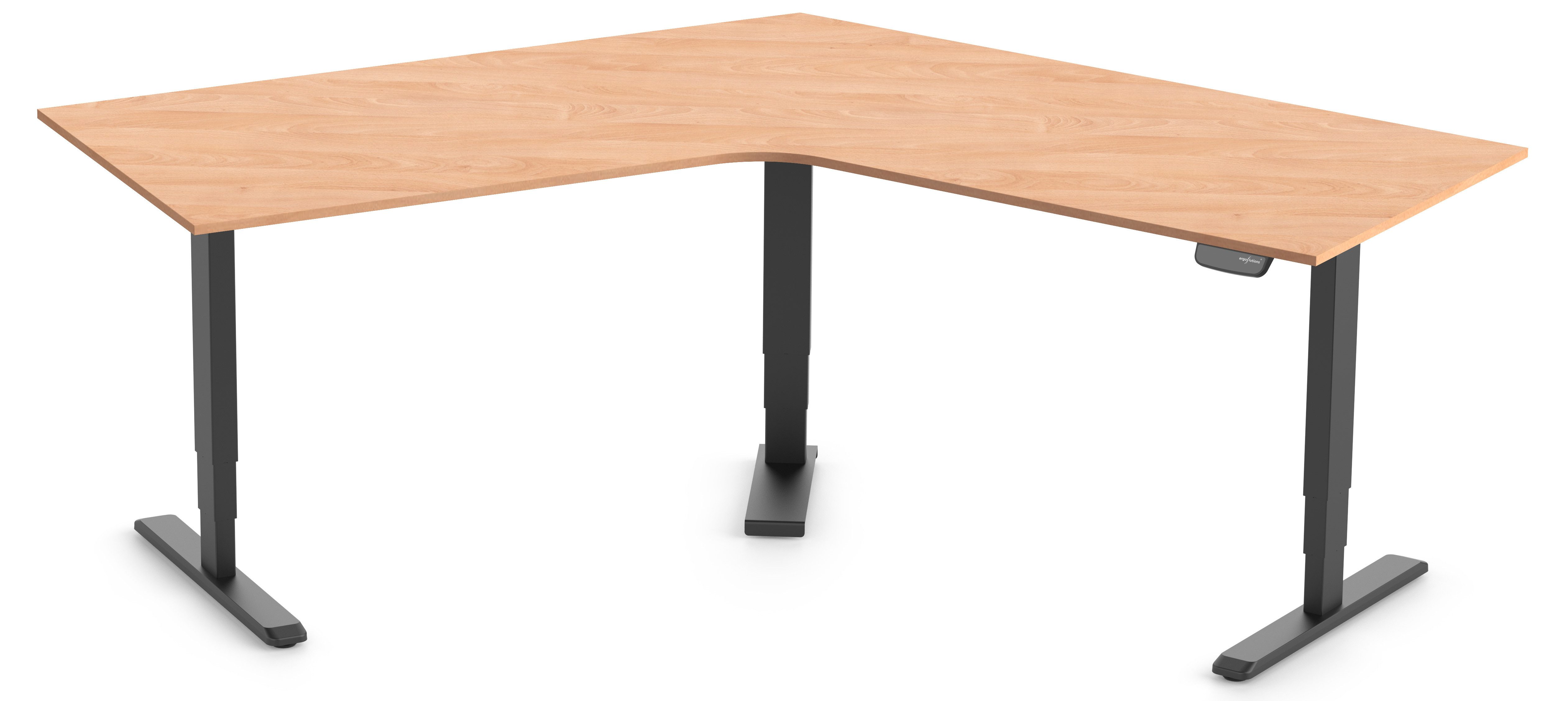 Ergolutions Schreibtisch PRIMUS elektrisch höhenverstellbarer Winkelschreibtisch, 180 kg Traglast / Leise / Timer / Memory / Kollisionssensor