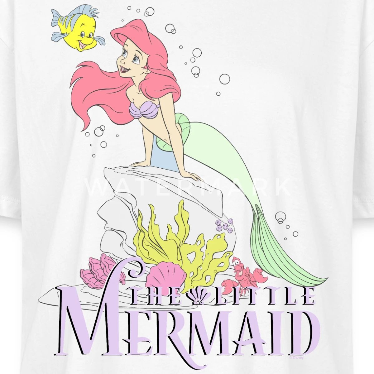 Spreadshirt T-Shirt Arielle Die Kleine Meerjungfrau Auf Fels Boxy Shirt Damen (1-tlg)