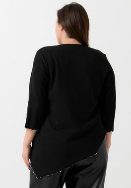 Kekoo Tunikashirt Shirt A-Linie Asymmetrisch Dreiviertelarm 'Viola'