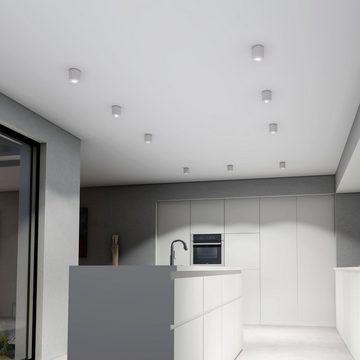 linovum LED Aufbaustrahler Decken Aufbauspot CORI in weiss silber & schwenkbar mit LED GU10 6W, Leuchtmittel inklusive, Leuchtmittel inklusive
