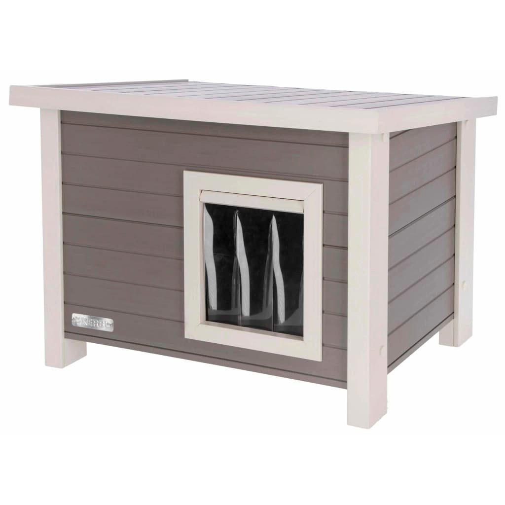 Kerbl Kratzbaum ECO Katzenhaus Eli 57×45×43 cm Grau und Weiß