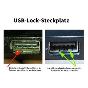 yozhiqu Laptopschloss USB-Loch-Laptopschloss, Universal,Zum Abschließen von Laptops und anderen Geräten