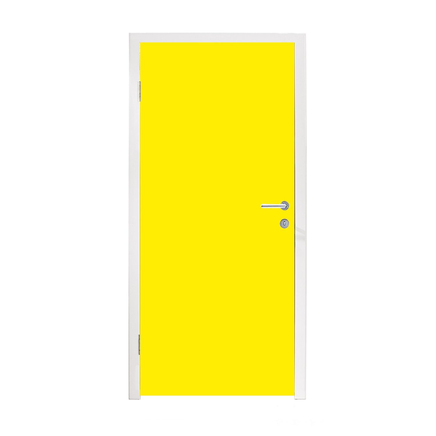 MuchoWow Türtapete Gelb - Zitrone - Neon - Farben, Matt, bedruckt, (1 St), Selbstklebende Tapete, Folie für Möbel, 75x205 cm
