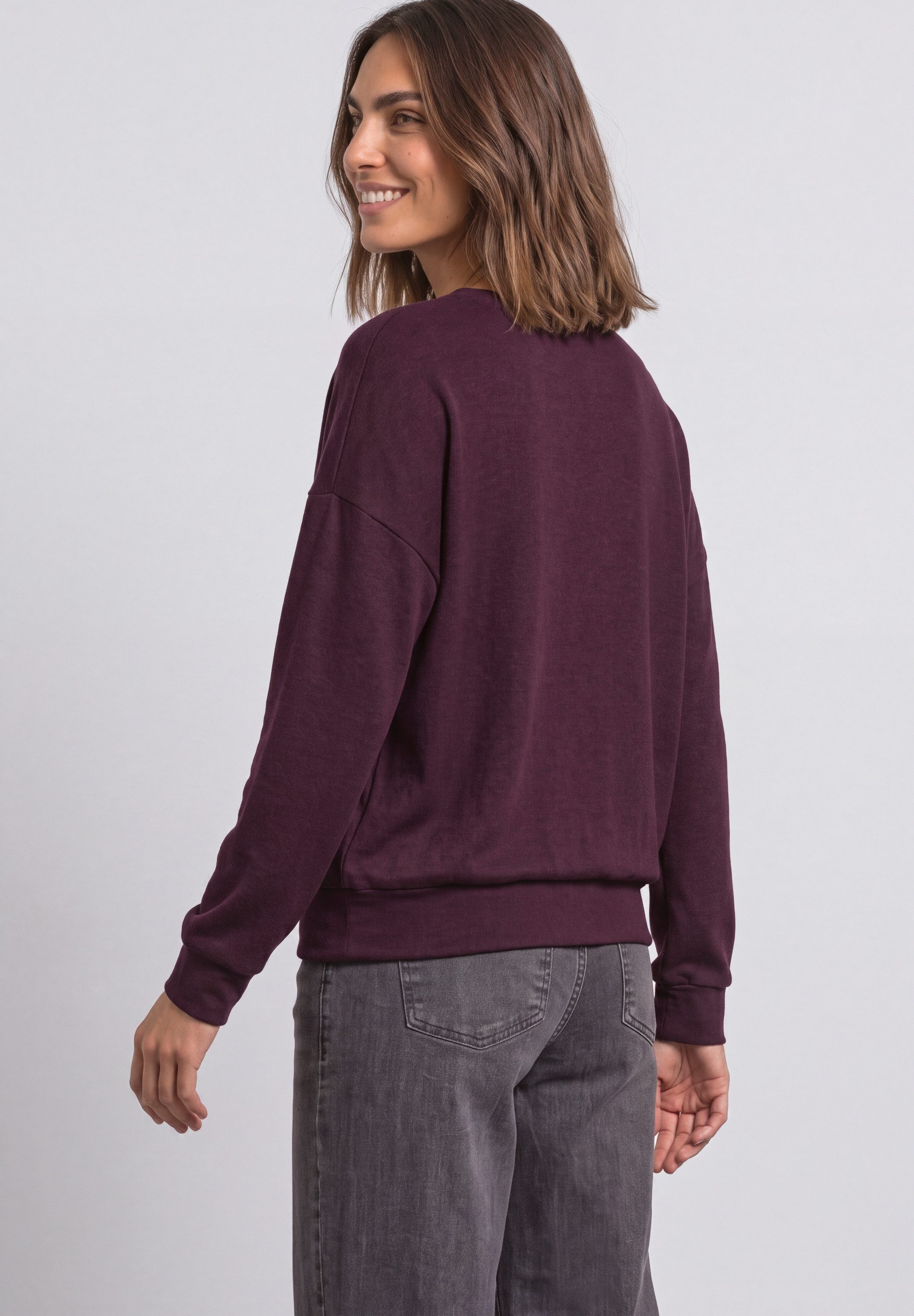 STREET ONE Langarmshirt in Unifarbe – Bild 2 von 5