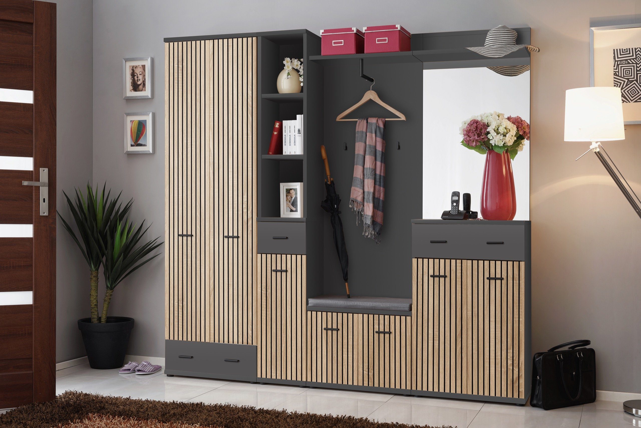 Stauraum, Modern viel Schrank, Standregal Schublade, Regalschrank, Design 1-türig, Stylefy mit Mauro,