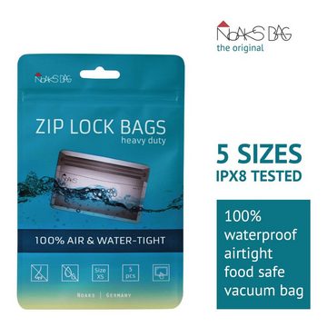 Noaks Aufbewahrungstasche Noaks Bag, das Original, 100 % geruchs- und wasserdicht, 5 Zip-Beutel, Dokumententasche, Reise Pack-Beutel Vakuum