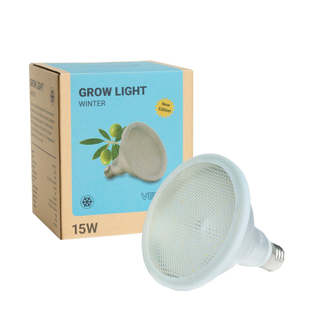 Venso EcoSolutions Pflanzenlampe Winter, Venso EcoSolutions GrowLight Winter E27 LED Pflanzenlampe 15W 140°, Ve