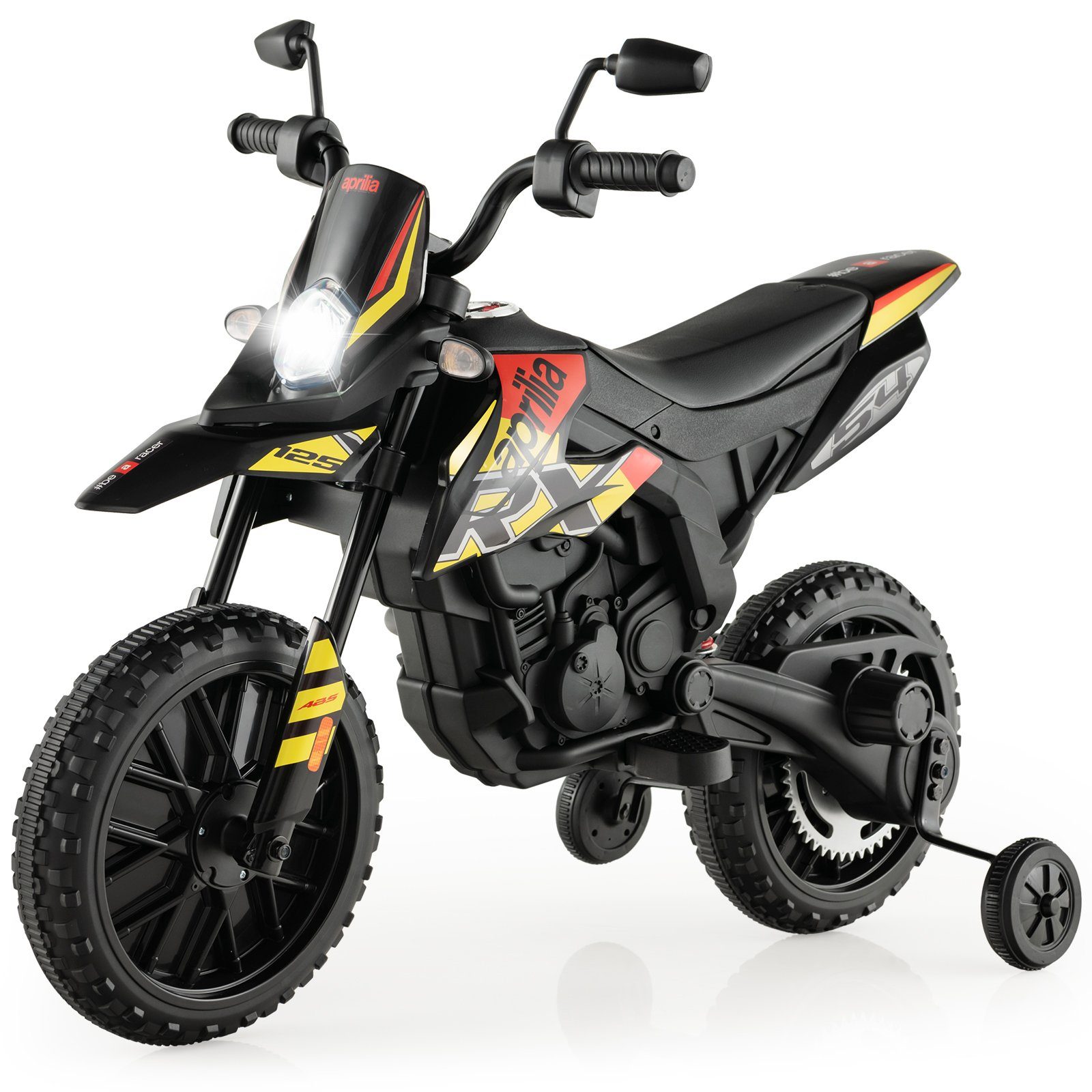  COSTWAY Elektro-Kindermotorrad, mit Stützrädern & Musik, 5,5-6 km/h Bildidee 