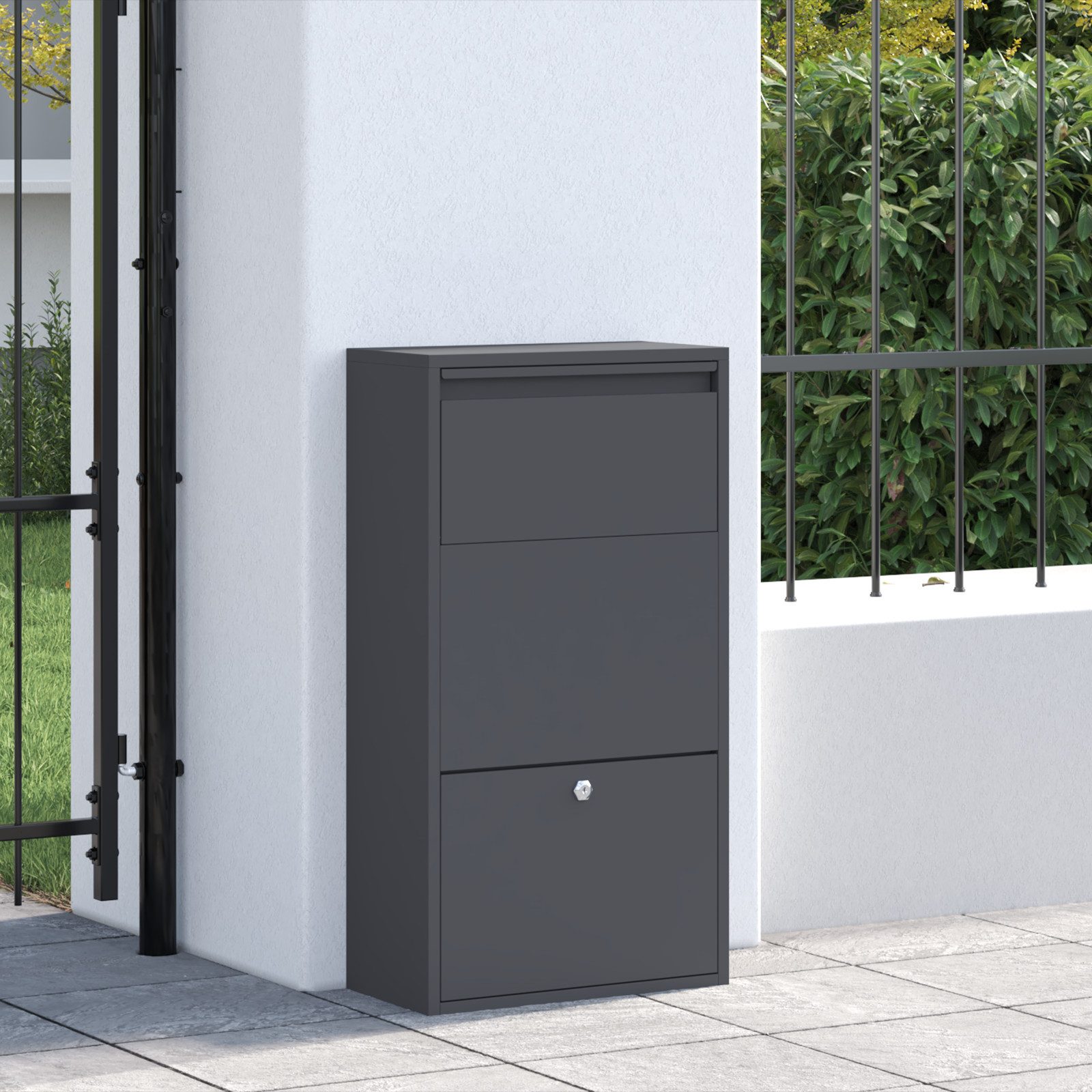 vidaXL Briefkasten Paketdropbox Anthrazit 44x22x82 cm günstig online kaufen