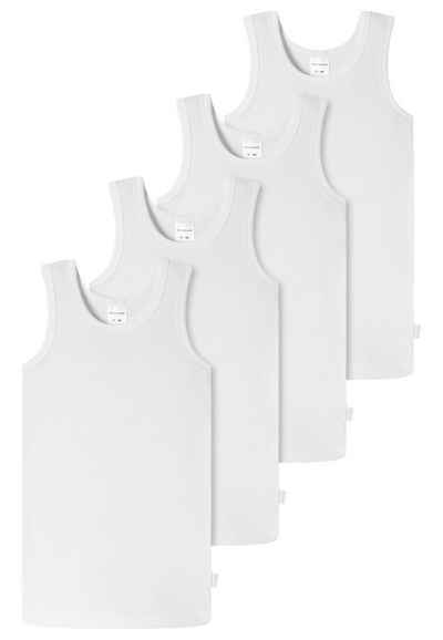 Schiesser Unterhemd 4er Pack Kids Boys 95/5 Organic Cotton (Spar-Set, 4-St) Unterhemd / Tanktop - Baumwolle -